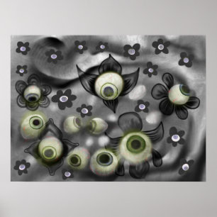Poster Olho Fantasma Arte de Halloween Gótica Assustador