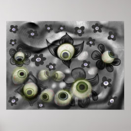 Poster Olho Fantasma Arte de Halloween Gótica Assustadora