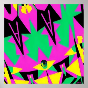 Poster Olho Flutuante - Arte Abstrata de Ken Gage