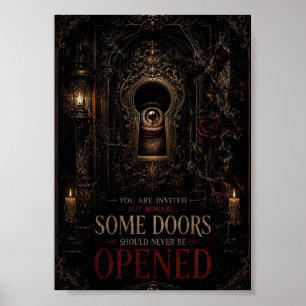 Poster Olho Gótico de Cadeado Assombrado no Halloween de