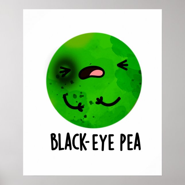 Poster Olho Negro Pea Engraçado Veggie Pun (Frente)