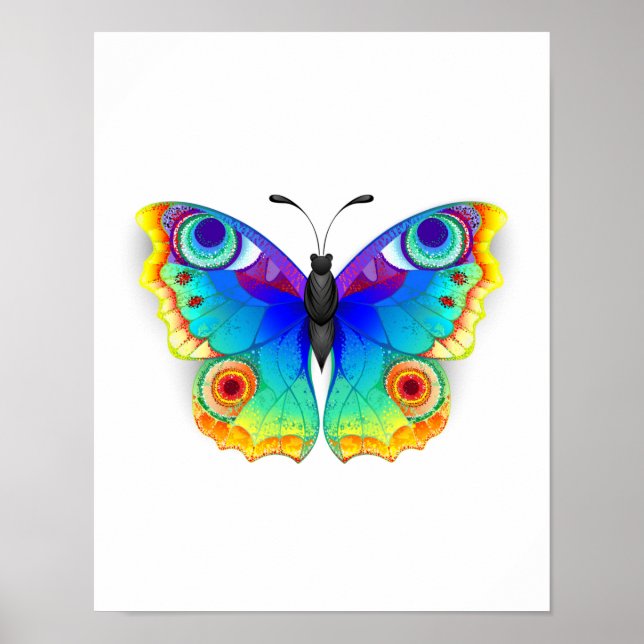 Poster Olho Peacock da Borboleta Arco-Íris (Frente)