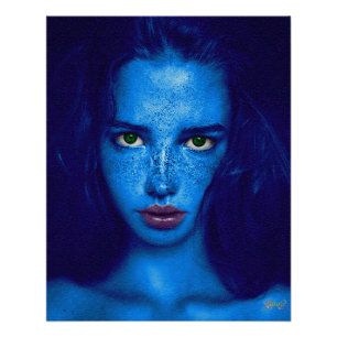 Póster Olho verde-azul