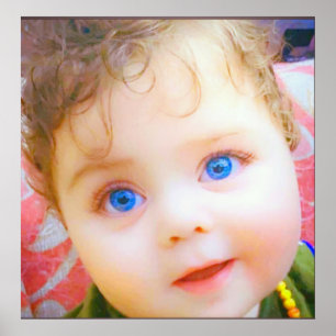 Poster Olhos azuis bebê