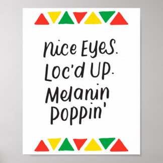 Poster Olhos Bonitos Loc'd Up Melanina Poppin Presentes D