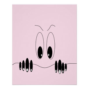 Póster Olhos Curiosity Engraçados - Desenho De Cartoon S