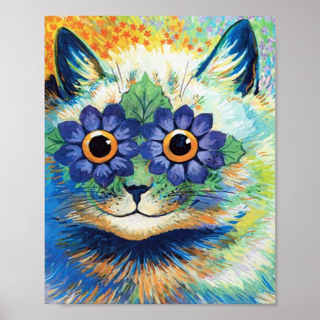 Poster Olhos de Flor Gato, Louis Wain (Frente)