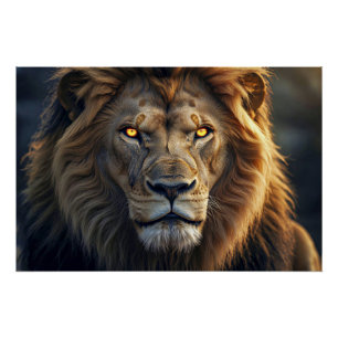 Póster Olhos de Fogo do Rei da Selva