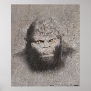 POSTER OLHOS DE LARANJA DE DESENHO DE BIGFOOT SASQUATCH