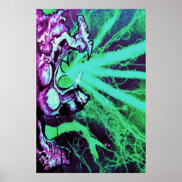 Poster Olhos de Laser Alienígena com Língua de Réptil