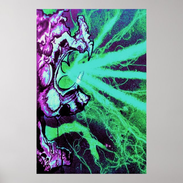 Poster Olhos de Laser Alienígena com Língua de Réptil (Frente)