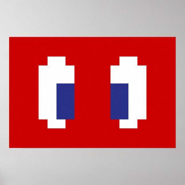Póster Olhos de Manga de 8 Bits (Frente)
