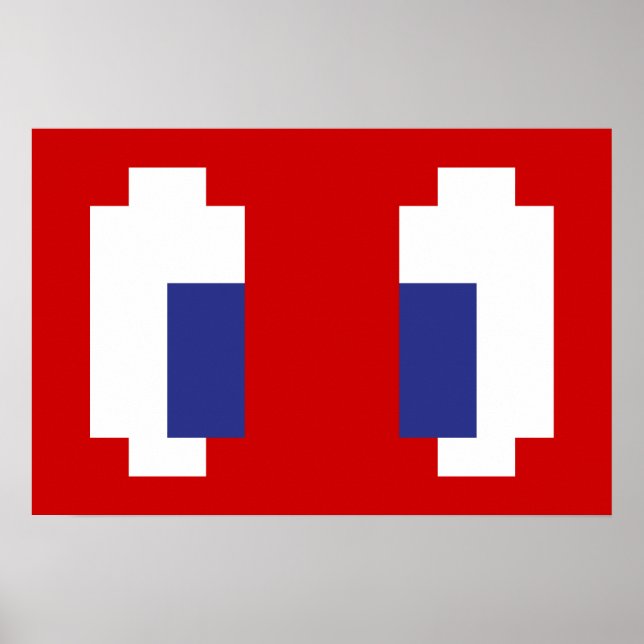 Poster Olhos De Manga Pixel De 8 Bits (Frente)