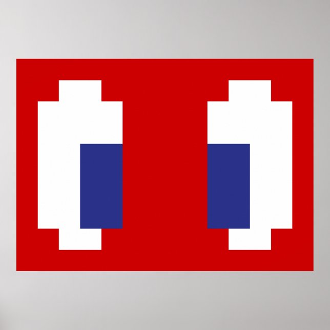 Poster Olhos De Manga Pixel De 8 Bits (Frente)