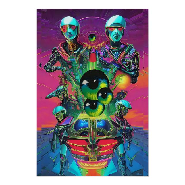 Póster Olhos de Oração Voam pelos Céus Astrais (Frente)