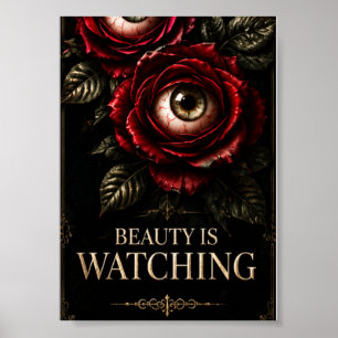 Poster Olhos de Rosa Escura Gótica Halloween Horror