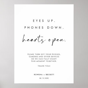 Poster Olhos em Cima Telefonam Corações Abertos Cerimônia
