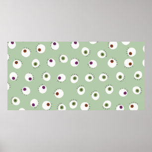 Poster Olhos humanos Cartografia desenhada à mão no Hal