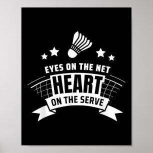 Poster Olhos No Coração Da Rede No Badminton Serve