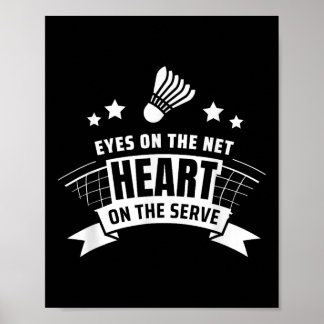 Poster Olhos No Coração Da Rede No Badminton Serve