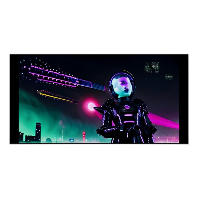 Póster Olhos nos Céus Noturnos (Frente)