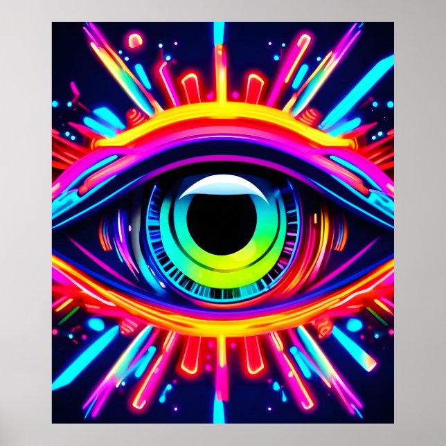 Poster Olhos Psicodélicos da Arte Universo (Frente)