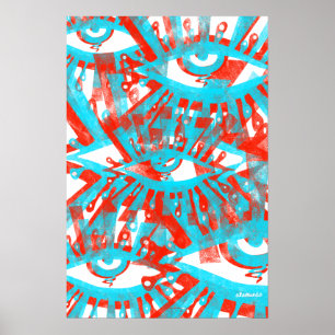 Póster Olhos Reeated