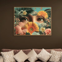 Olhos Surreais e Flores com Borboletas