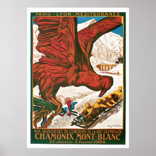 Poster Olimpiadas de Viagens vintage de inverno