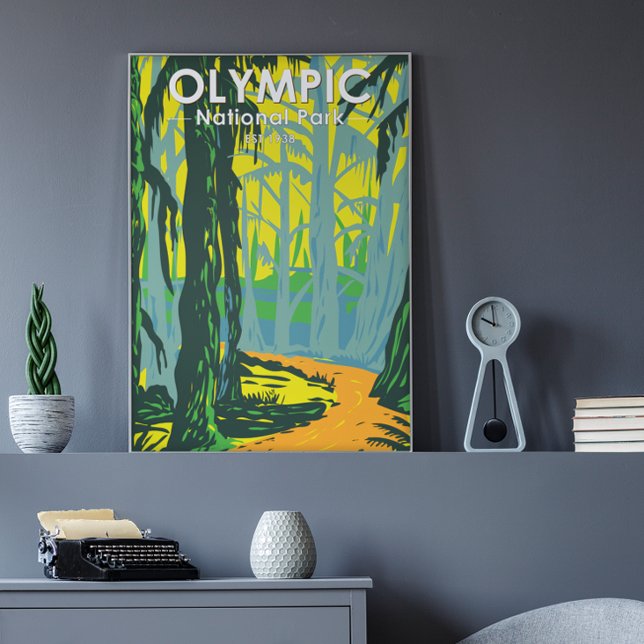 Poster Olimpiadas National Park Washington Hoh RainForest (Criador carregado)