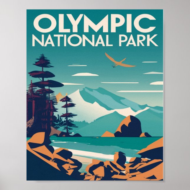 Poster Olimpiadas National Park Washington Rocky Beach (Frente)