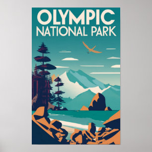 Poster Olimpiadas National Park Washington Rocky Beach
