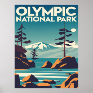 Poster Olimpiadas National Park Washington Rocky Beach