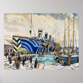 Póster Olimpiadas RMS no Dazzle Camouflage de 18x24"