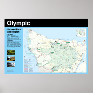 Poster olímpico do mapa do parque nacional