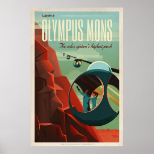 Poster Olimpo do espaçoX Mars Mons Turismo