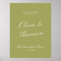 Olive Estate Caligrafia Boas-Vindas Casamento