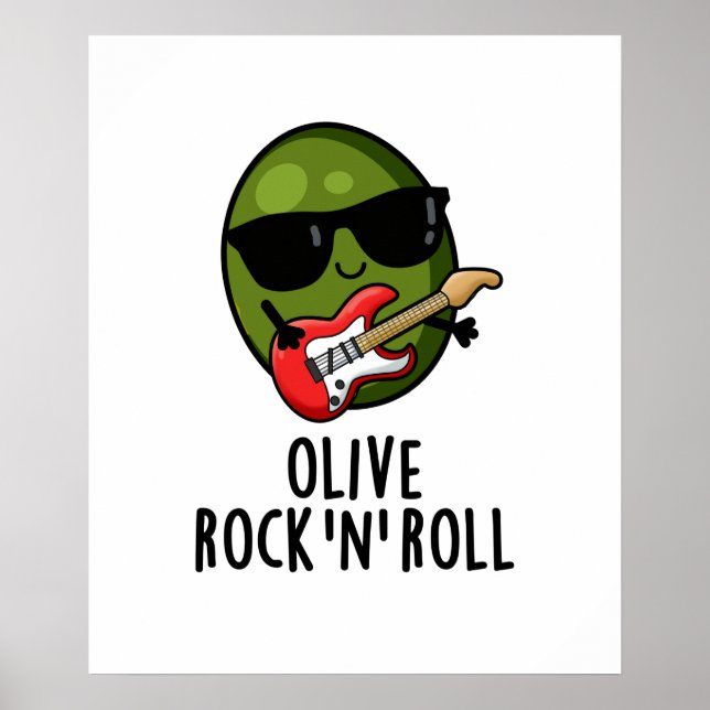 Poster Olive Rock E Roll Funny Rocker Olive Pun (Frente)
