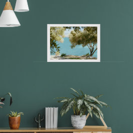 Poster Olive trees and Ionian sea, Kassiopi, Corfu island