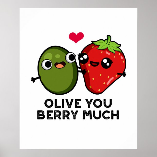 Poster Olive You Berry Muito Bonito Fruta Pun (Frente)