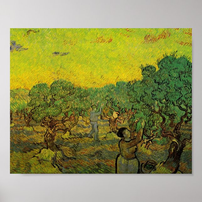 Póster Oliveira com figuras picantes, Vincent van Gogh (Frente)