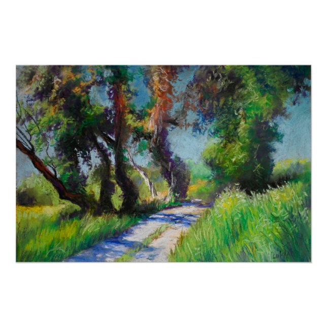 Póster Oliveiral Pastel Iluminado pelo Sol (Frente)