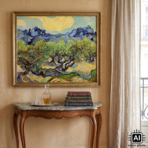 Oliveiras com Alpilles por Vincent van Gogh