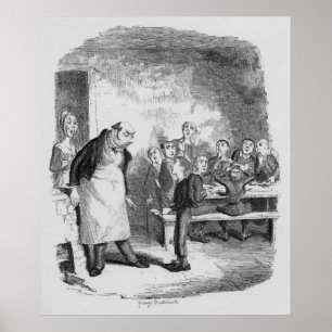 Póster Oliver pedindo mais