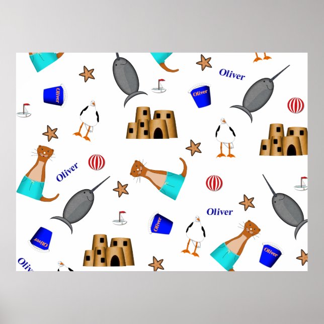 Poster Oliver The Otter Summer Beach Vacntern (Frente)