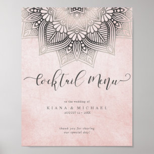 Poster Olivia Bosek Mandala Lace Cocktail Cardápio ID478