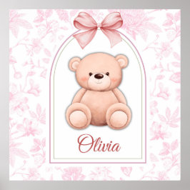 Poster Olivia | Design de Enfermeiro de Urso Rosa Persona