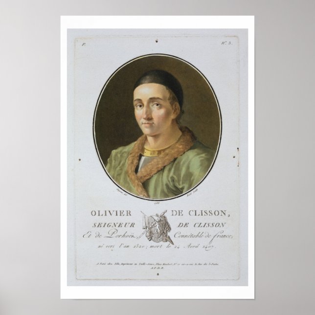 Poster Olivier de Clisson (1336-1407) dos "Portraits des (Frente)