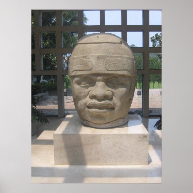 Poster Olmec Antiga Cabeça 4 (Frente)
