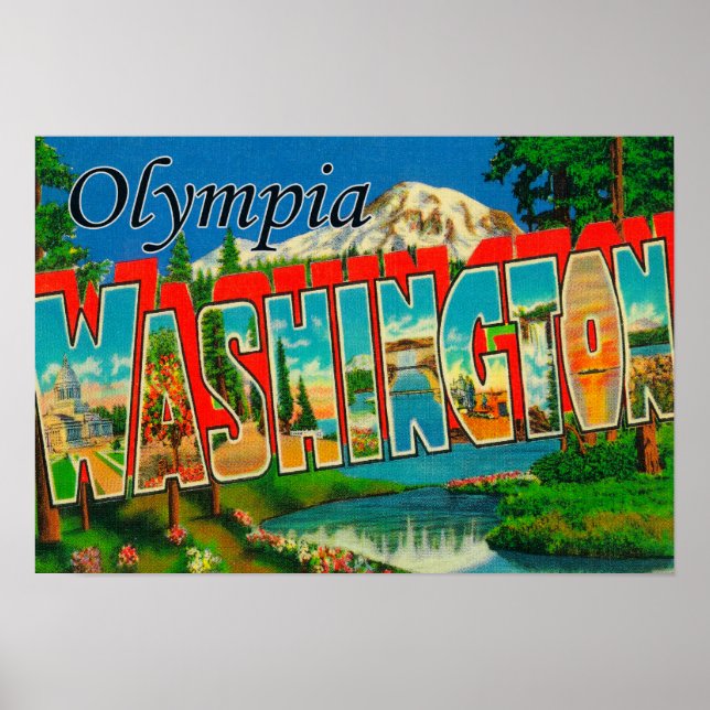 Poster Olympia, Washington - Letra Grande Cena 2 (Frente)